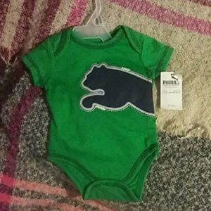 Green 0/3 mth puma onesie
